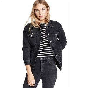 MADEWELL | Oversized Black Denim Jean Jacket Large